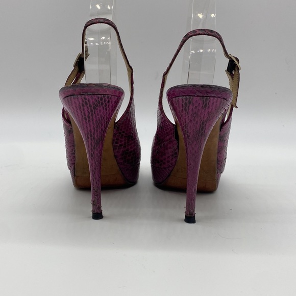 JIMMY CHOO PINK SNAKESKIN SHOES SZ 38.5 - Picture 4 of 4